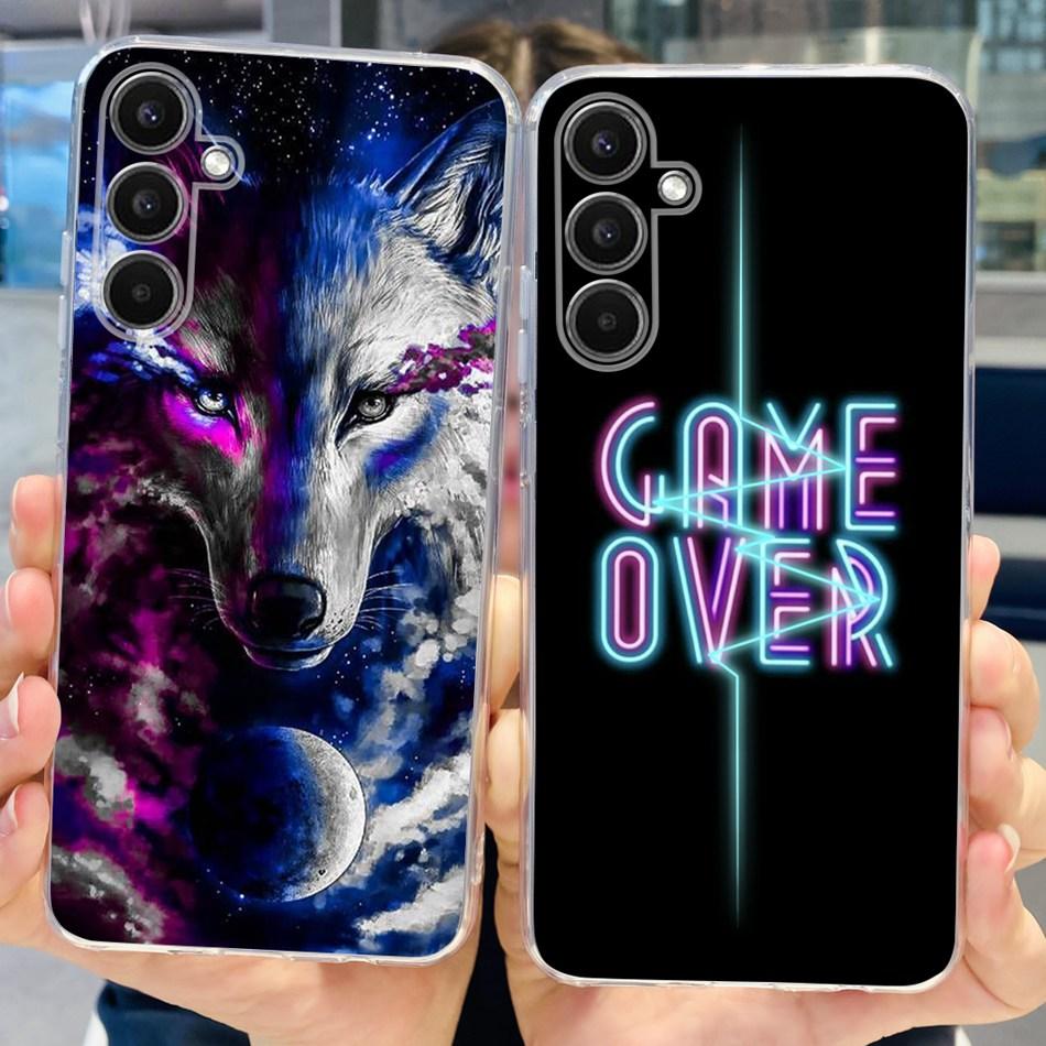 For Samsung Galaxy A24 SM-A245F Phone Case Stylish Cat Painted Soft Silicone TPU Cover For Samsung A24 A34 A54 A346B SM-A546B