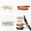 Fashion Skinny Leather Belt With Alloy Buckle For Girls And Women