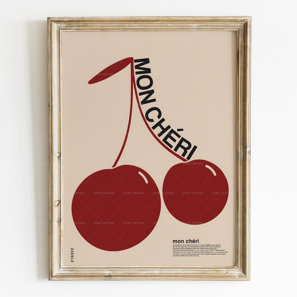 

Максималистский Ретро Изобразительное Искусство Mon Cheri Французская Вишня Цитаты Подарок Настенное Искусство Холст Картины Плакаты Гостиная Домашний Декор 21x30cm No Framed