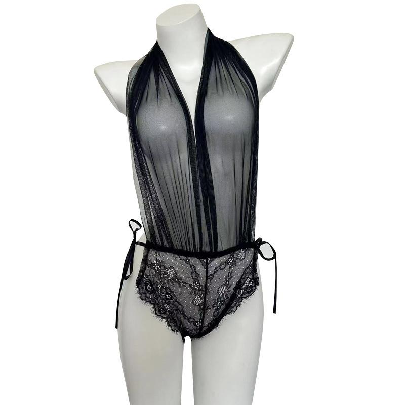 Sexy Hazy Sexy Sex Mesh Hot Bed Lace Robe Underwear Women's Pure Desire Wind Passion Nightdress Perspective