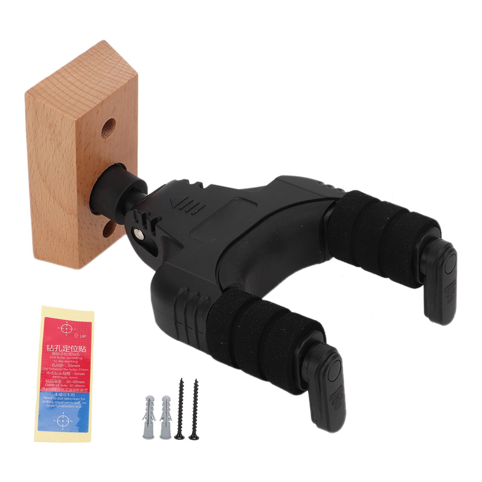 Guitar Wall Mount Holder Rack Hook Keeper Support Bracket Self Locking for Instrument