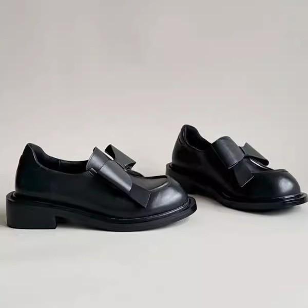 Fashion New Retro Sexy Fashion Elegant Shallow Mouth Round Toe Square Heel Thick Sole Casual Bow Solid Color Women's Boots