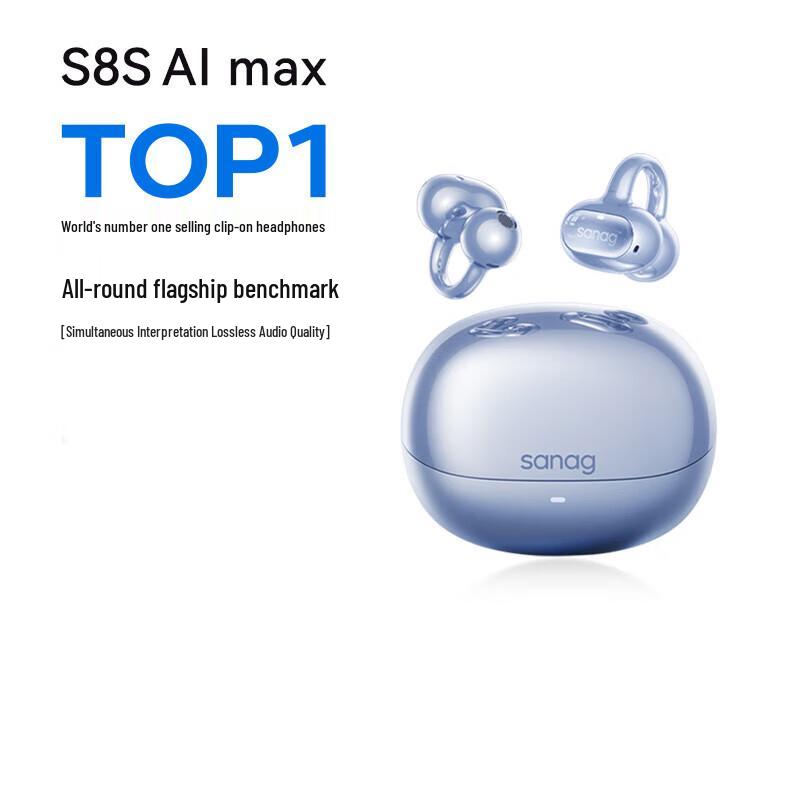 

SANAG S8S Ai Max Bone Conduction Concept Ear Clip Bluetooth Headphones