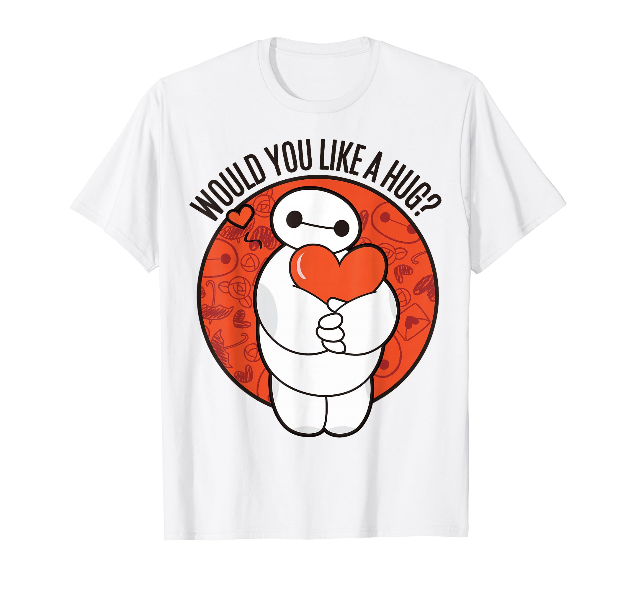 

Disney Big Hero 6 Valentine s Day Baymax Hug Heart Logo T-Shirt
