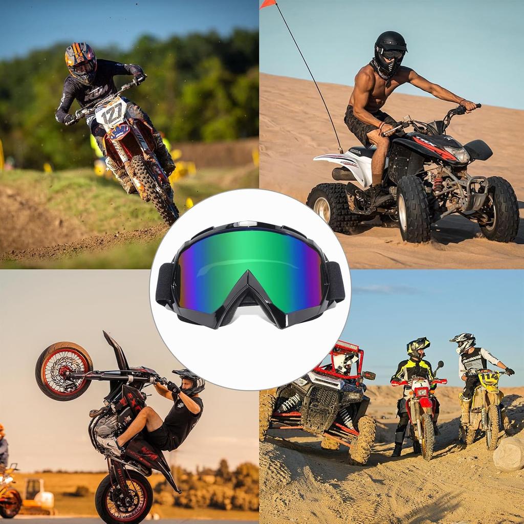 Dirt Bike Goggles 2Packs Motorcycle ATV UV Motocross Off Road Riding Helmet MX Goggles For Adult Youth Kids