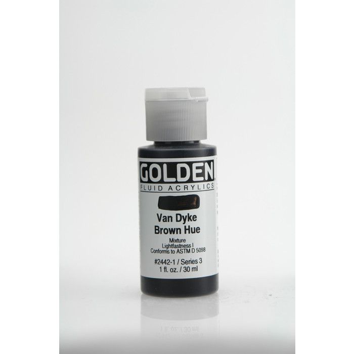 Peinture Acrylique - GOLDEN - Van Dyke Brown Hue - 30ml - Mat - Professionnel