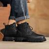 Retro Men's Ankle Boots Waterproof Casual Leather Boots High Top Shoes for Men Non Slip Work Boots