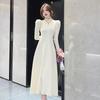 French Retro Knitted Dress Women's Age Reduction Autumn and Winter New Semi-turtleneck Medium and Long Knee-slim Sweater Skirt Tide