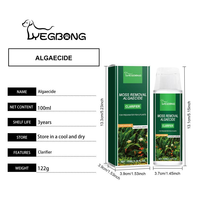Yegbong Fish Tank Algae Remover Water Clarifier Remove Green Brown Hair Algae Moss Aquarium Water Purifier Fish Safe