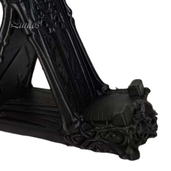 Cell Phone Stand for Desk 3D Printed Gothic Window Stand, Vintage Skull Vine Relief Organizer, Niche Dark Style Gift Academia Holder Phones,