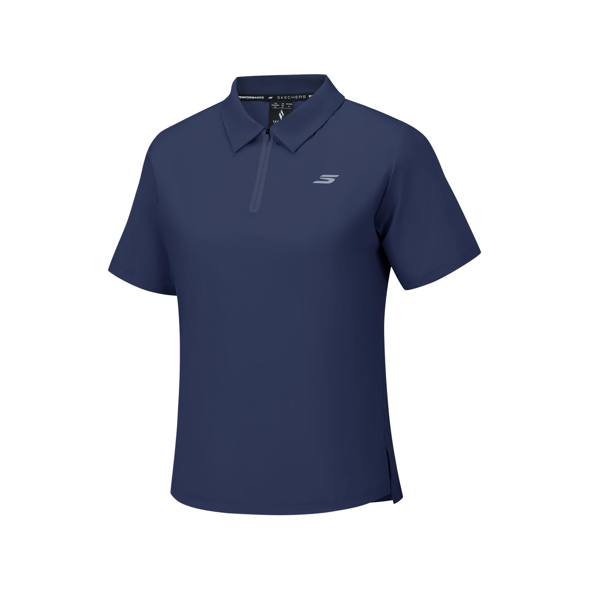 Skechers Moisture-Wicking Solid Color Polo Shirt Women tops P226W246-00DU S