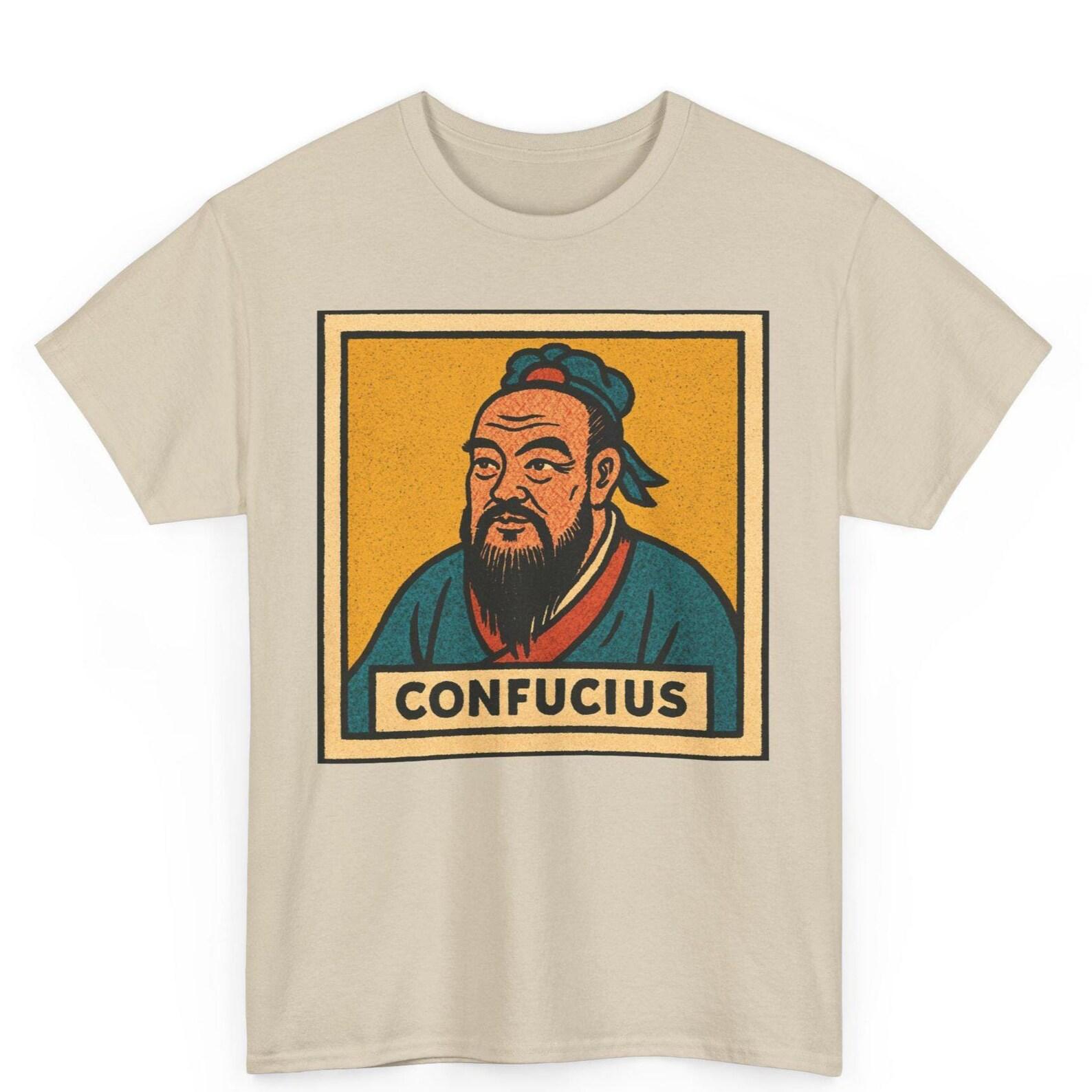 Confucius Comic T-Shirt: Retro Chinese Philosopher Graphic Tee 3XL