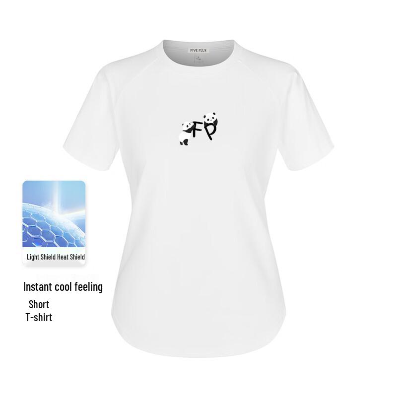 FivePlus Women s Slim Fit Cooling Irregular Hem Short Sleeve T-Shirt S