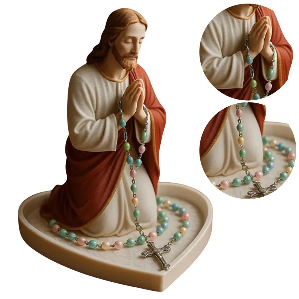 Elegant Our Lady Prayer Rosary Box Our Lady of Grace Statue Holy Mother Figure Catholic Gifts for Women Religious Home Decor