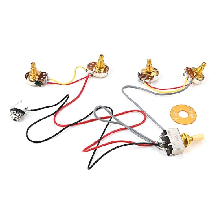 Guitar Wiring Harness 3 Way A250K 2V 2T and Jack Prewired Guitar Wiring Hareness