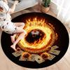 Burning Ball Round Area Rug,Carpet Rug for Living Room Bedroom Sofa Playroom Decor,Non Slip Floor Mat