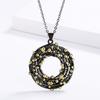 Elegant Bohemian Golden Domino Black Gold Pendant Necklace Ladies Fashion Jewelry Party Travel Jewelry Jewelry