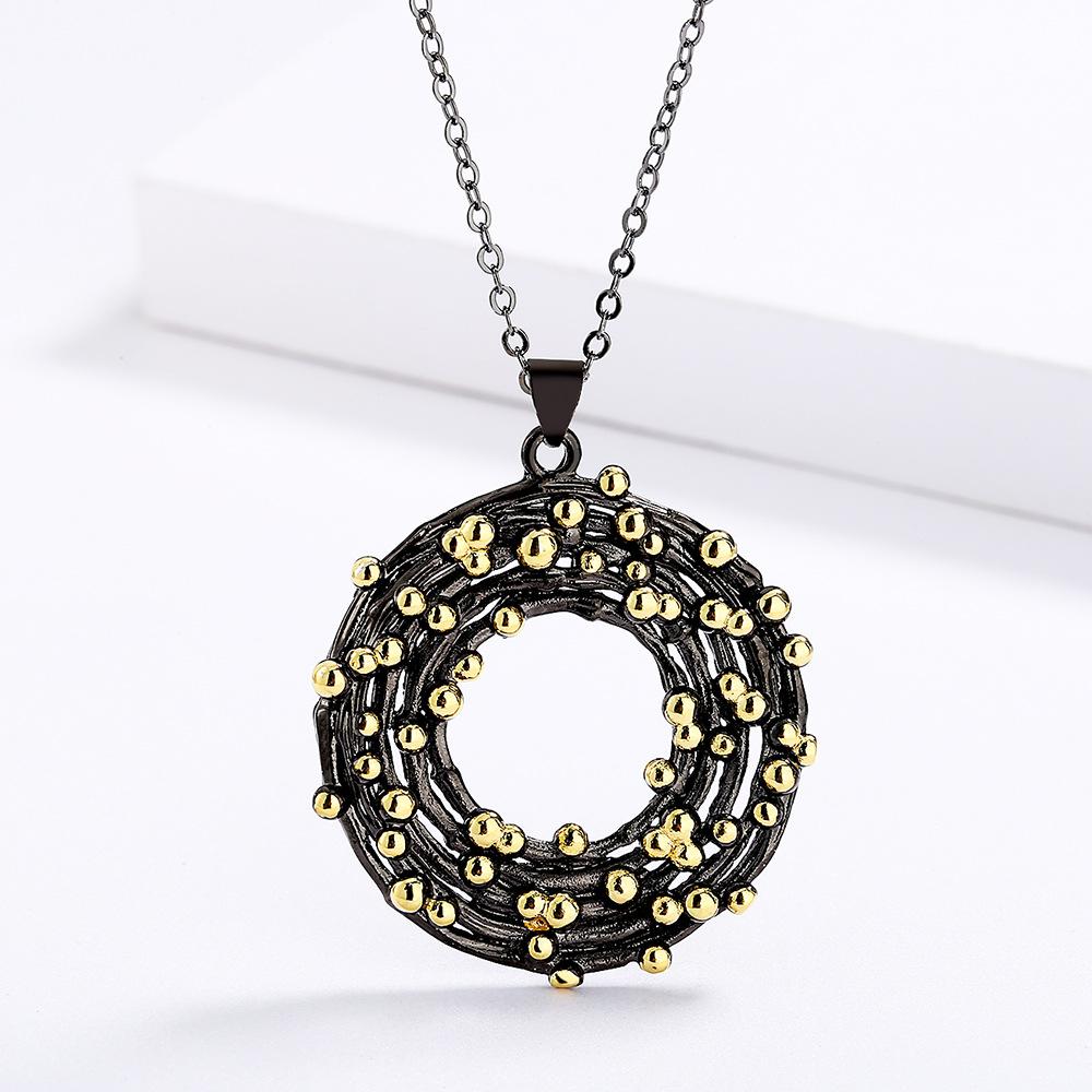 

Elegant Bohemian Golden Domino Black Gold Pendant Necklace Ladies Fashion Jewelry Party Travel Jewelry Jewelry
