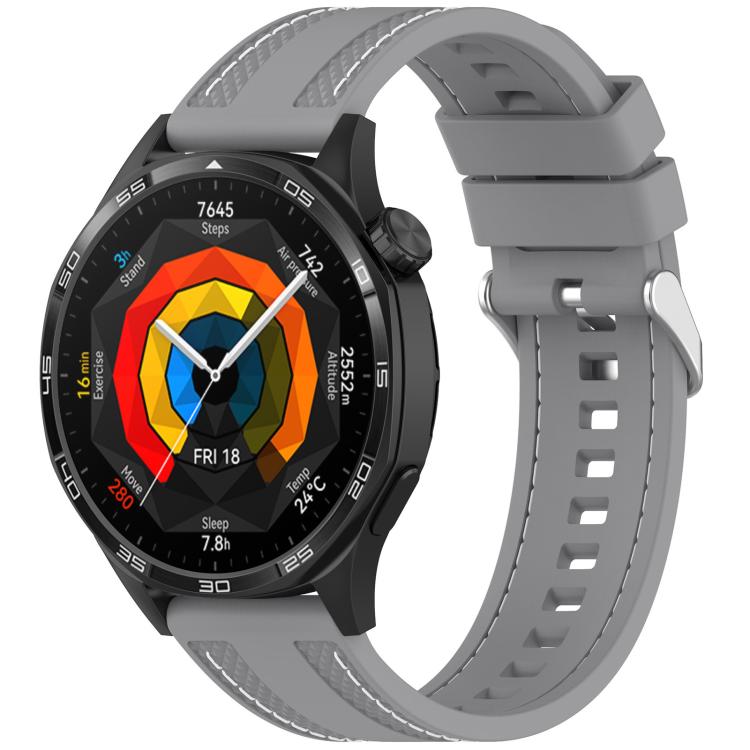 Силиконовый спортивный ремешок для часов xDfind Stitching 22mm темно серый