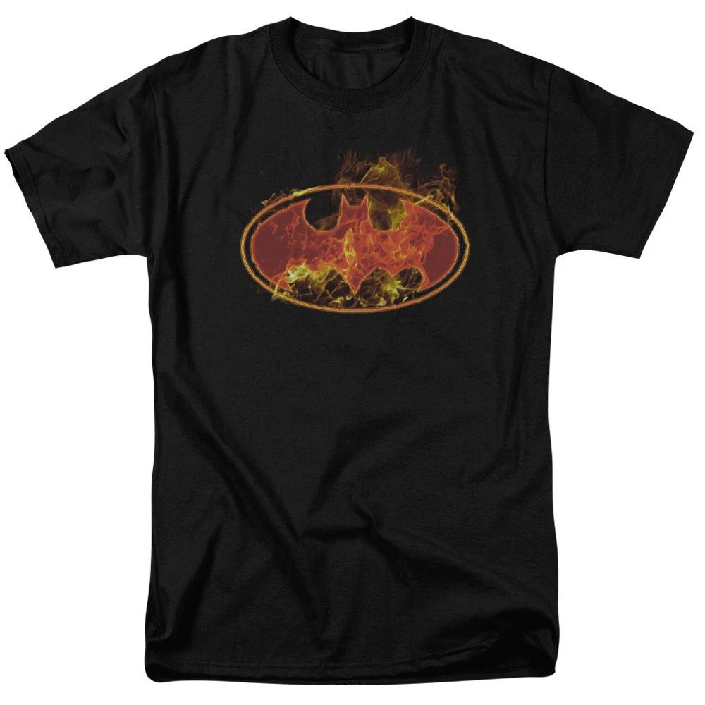 Batman Flames Logo DC Comics Licensed Adult T-Shirt M