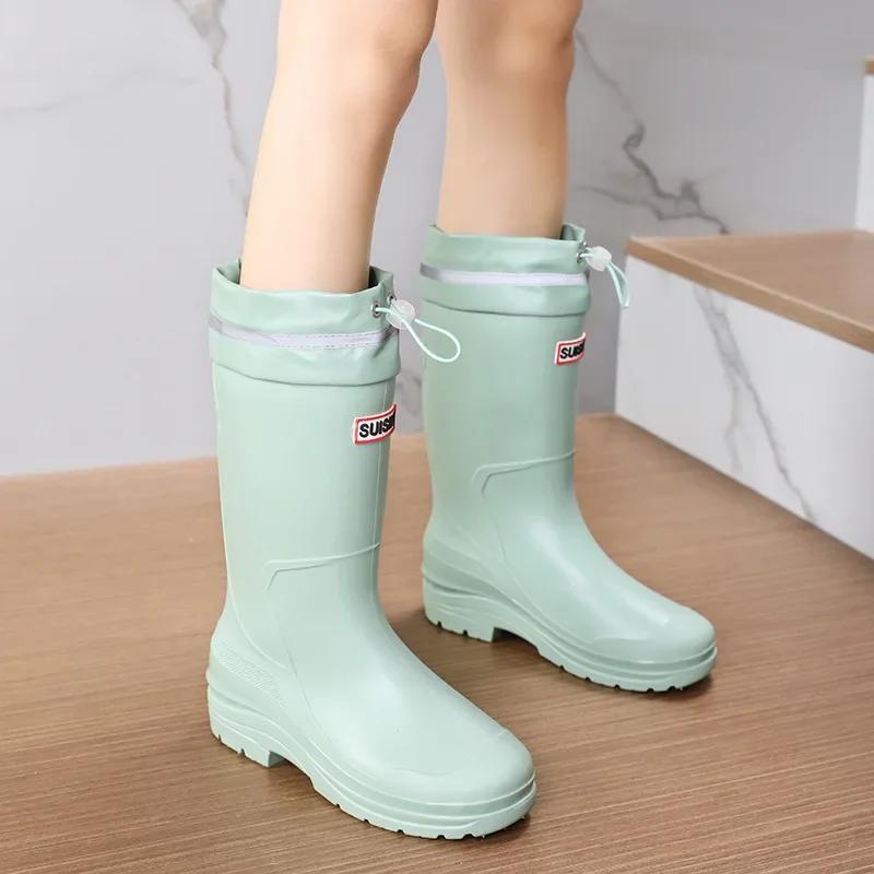 Fashion Women's Rain Boots Fashion Waterproof Shoes for Women High Quality Anti-slip Work Boots Comfor Platform Women Boots botas mujer