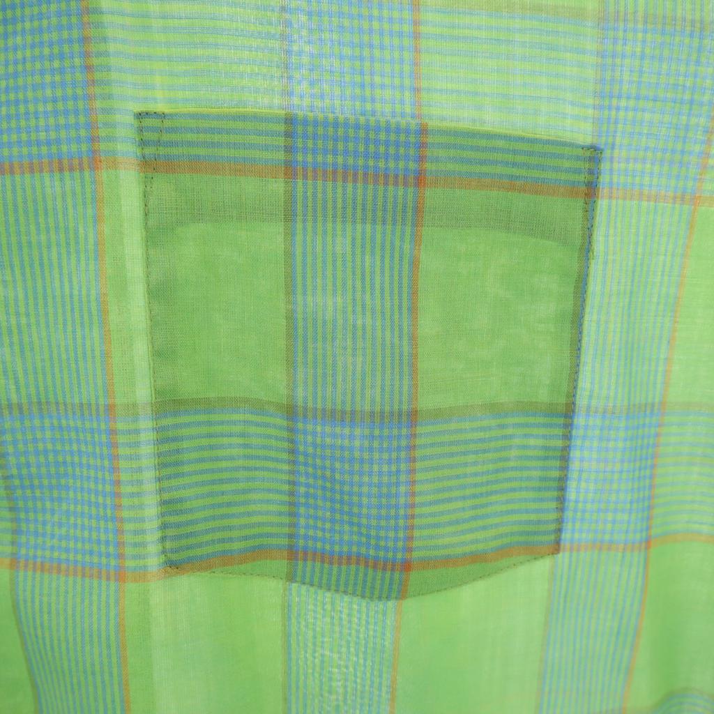 B.V.D 60s Vintage Check Pattern Long Sleeve Button Down Shirt M Green Men's Used