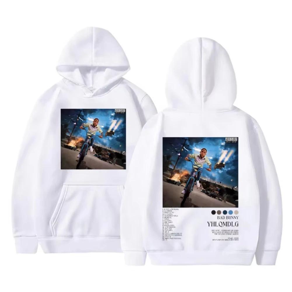 Rapper Bad Bunny YHLQMDLG Music Album Graphic Printed Hoodies Men Woman Hip Hop Harajuku Oversized Hoodies Sweatshirt Streetwear