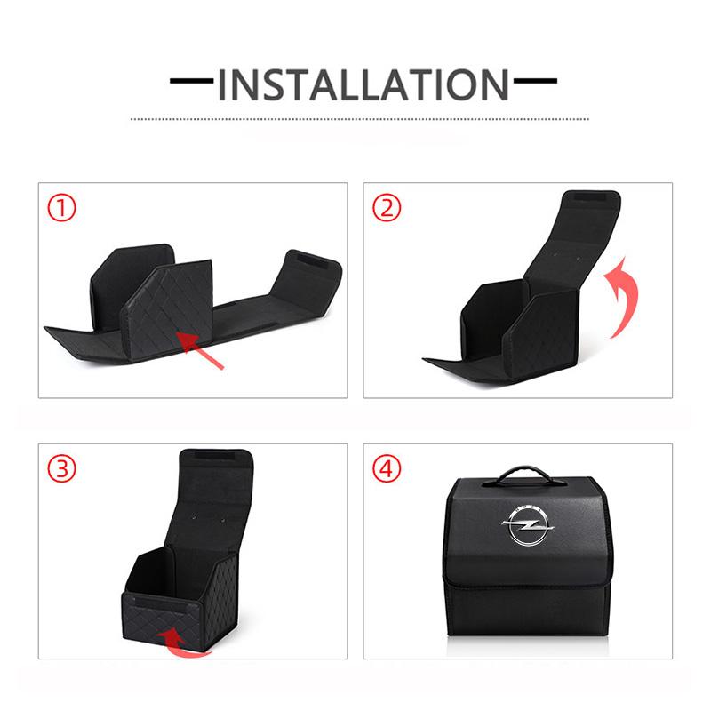 Tragbare Leder-Auto-Kofferraum-Organizer-Box Aufbewahrungsbehälter Für Opel Astra Grandland Corsa Mokka Frontera Insignia Zafira Vivaro Karl