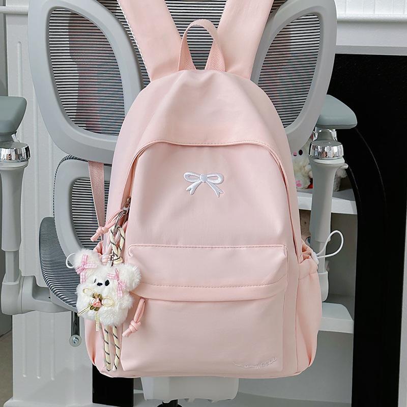 Schoolbag Japanese ins Solid Color Simple Backpack High Value Campus Lightweight Junior High School Student Versatile School Bag Backpack