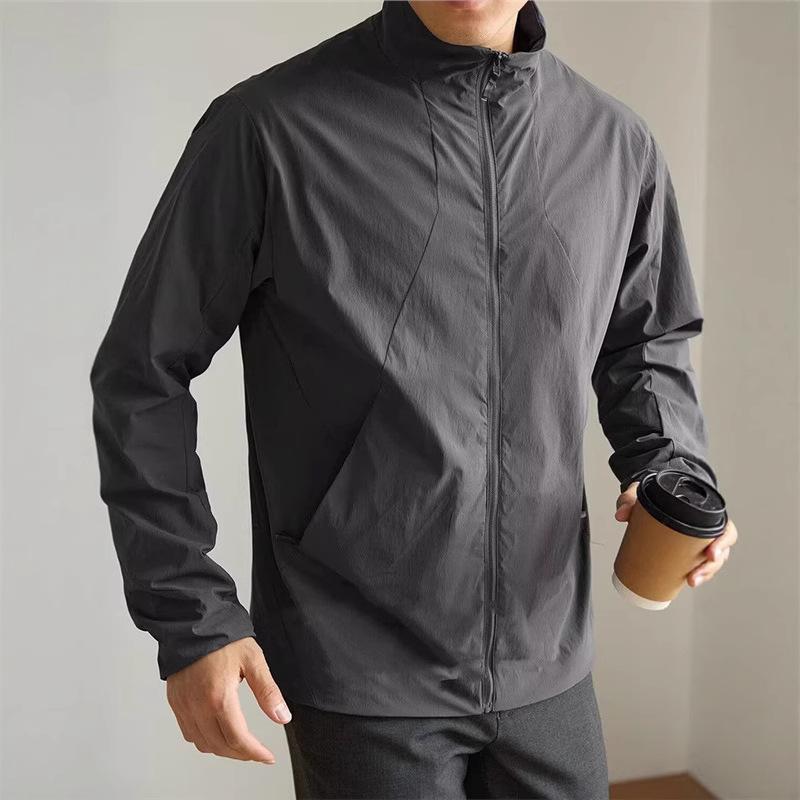 Thin Lightweight Stand Collar Windproof Sunproof Jacket For Business Commute