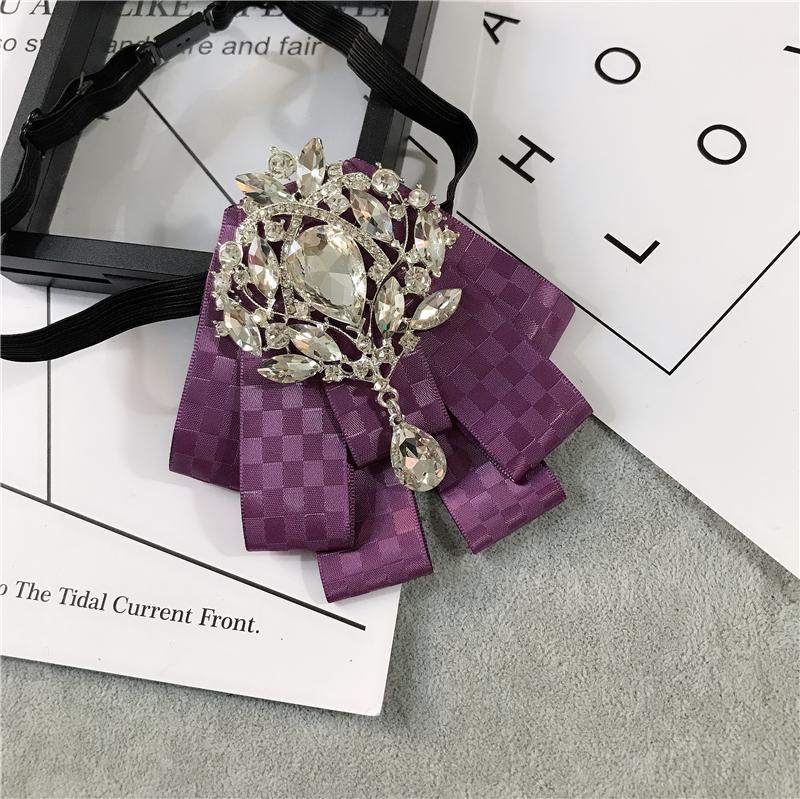 Korean Version of Bow Tie Female College Style Japanese Free-play Female Collar Flower Diamond Jewelry Shirt Accessories Male Bo