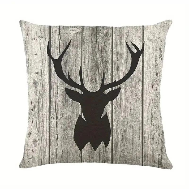 Deer Patterned Pillow Covers Office Car Sofa Bed Cushion Cover Home Bedroom Decoration