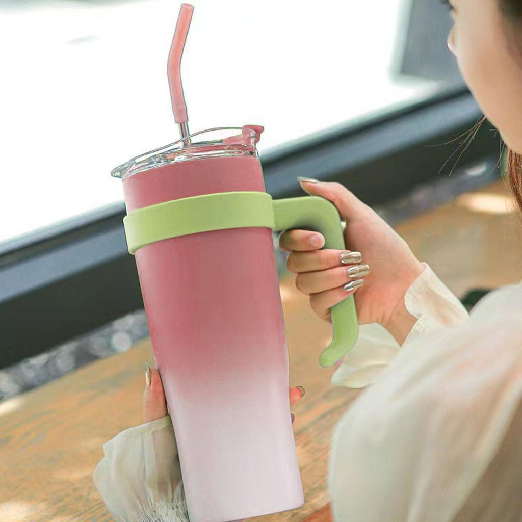 Car Insulated Mug Stainless Steel 1250ML with Straw Insulated Tumblers for Outdoor Travel Gradient
