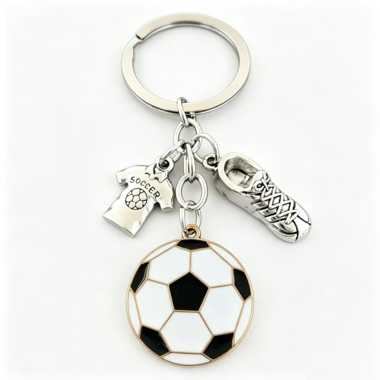 Creative World Cup Football Metal Keychain - Sports Car Decoration & Bag Pendant Souvenir