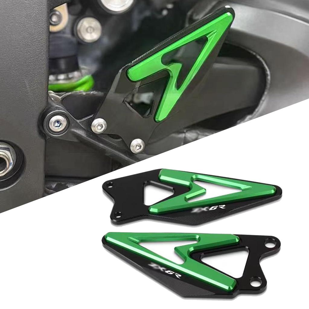 Motorcycle Pedal Guards Aluminum Alloy Pedal Protectors for ZX6R ZX 6R ZX6R 2025 ZX-6R 2019-2024 (Green) [Used]