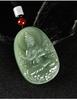 Xinjiang Hotan Mutton Fat Jade Guanyin Pendant for Men: Lotus-Sitting Bodhisattva with Certificate