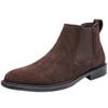 Martin Boots Men's Genuine Leather British Style High Top Leather Shoes Suede Medium Top Short Boots Suede Leather, Frosted Chelsea Boots, Men's