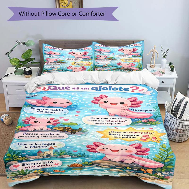 Axolotl Nature'S Marvel Print 3Pcs Bedding Setduvet Cover With 2 Bedropillowcase Home Birthday Gift