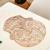 6/4pcs Skull Head Placemat Hollow PVC Halloween Dining Table Decor Mat Personalized Creative Trend Meal Mat Cup Pad Coaster