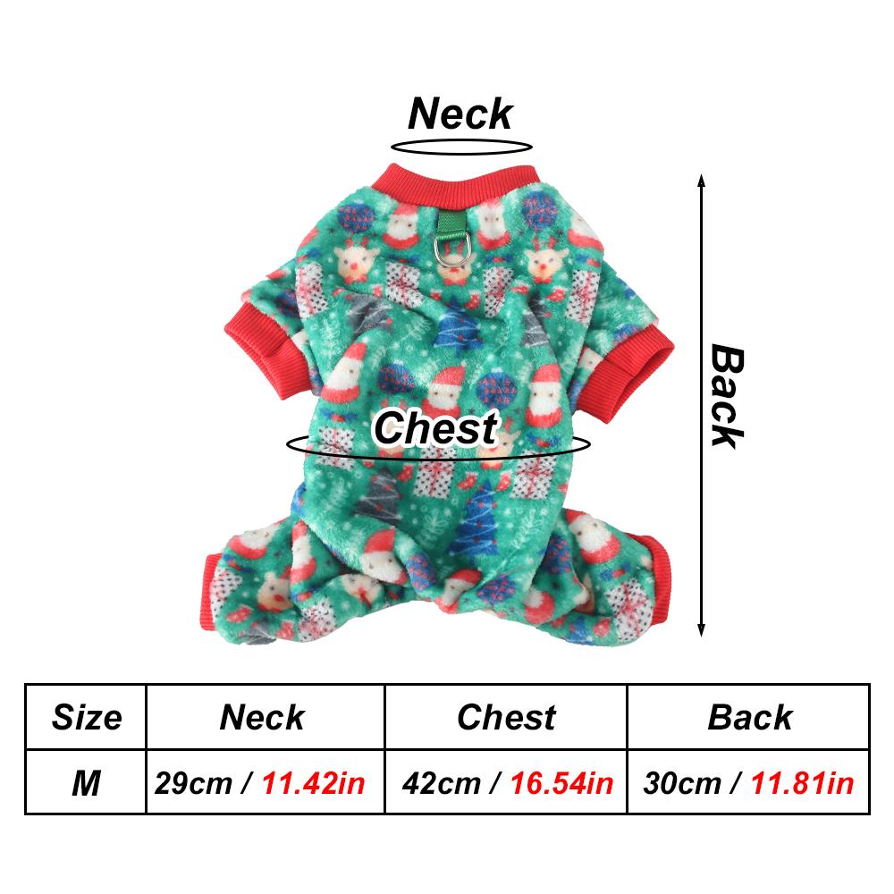 

1 PC Cute Christmas Dog Clothes Santa Claus Print Dog Jumpsuit Warm Soft Christmas Cosplay Clothes for Pet Dogs Christmas Gift
