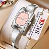 Oufanni Elegant Ladies' Waterproof Square Quartz Wristwatch - Lightweight Luxury Alloy Design.