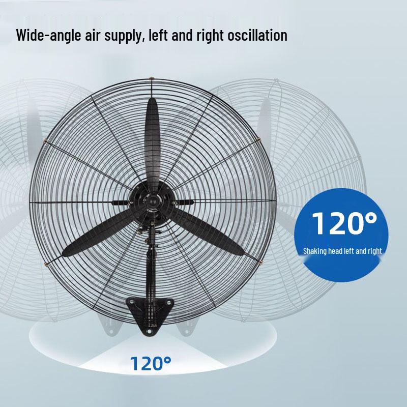 Jinglai Feng Industrial Wall-Mounted Fan with Wired Remote Control Buttons - Commercial Workshop Bull Horn Electric Fan.