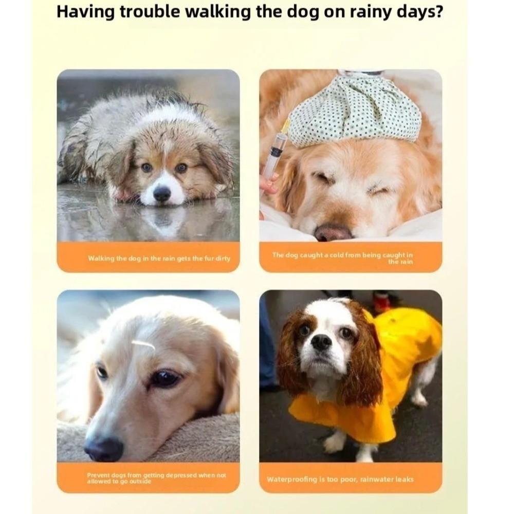Windproof Dog Raincoat Transparent Dog Clothing for Rainy Days Walking Pet Poncho Dog Supplies