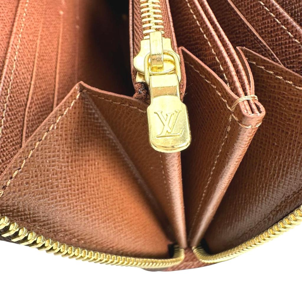 Louis Vuitton Monogram Zippy Geldbörse Monogramm-Canvas Braun Damen M42616 Gebraucht