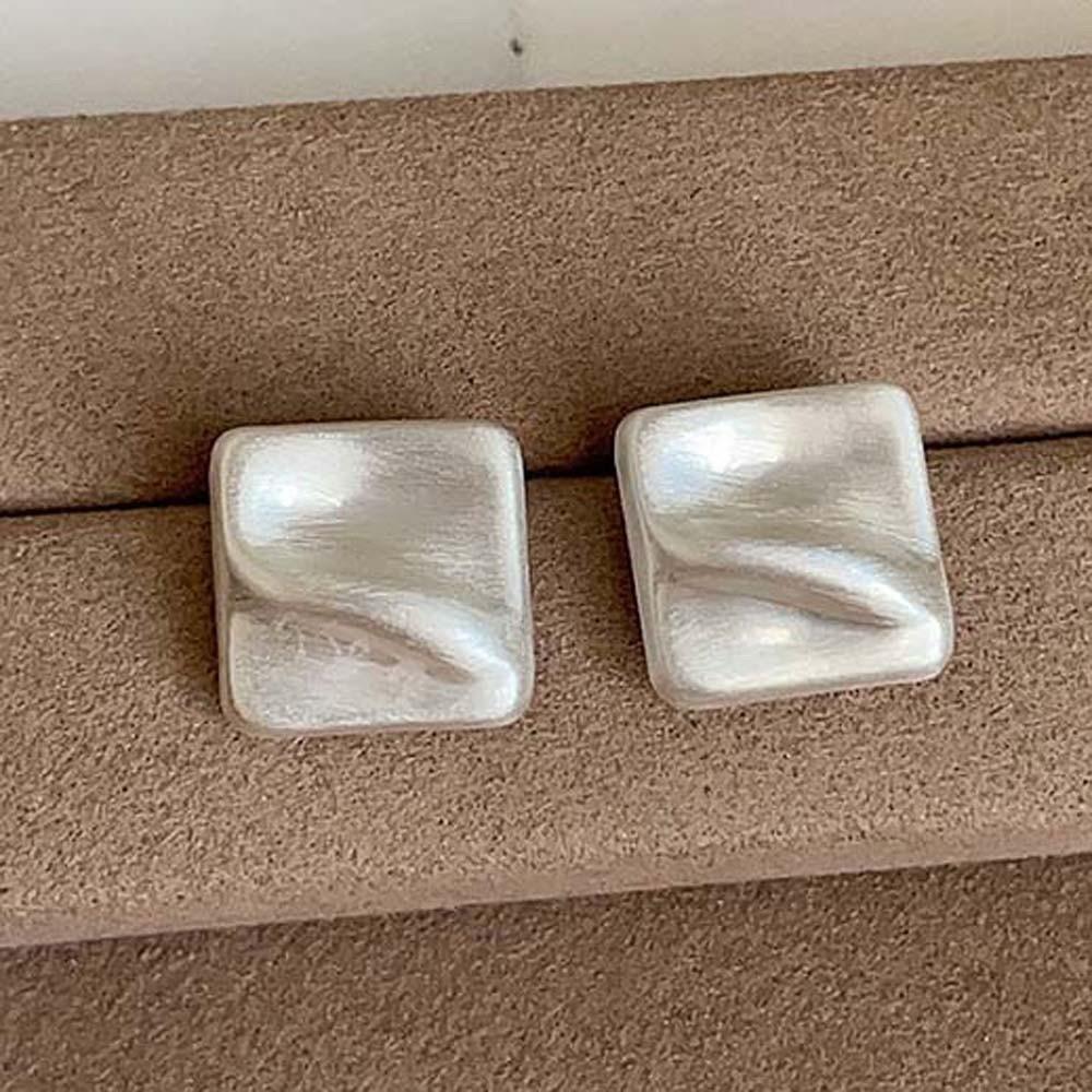 1 pair Elegant Metal Brushed Earrings Ear Jewelry Hypoallergenic Irregular Geometry Earrings Mini Waterproof
