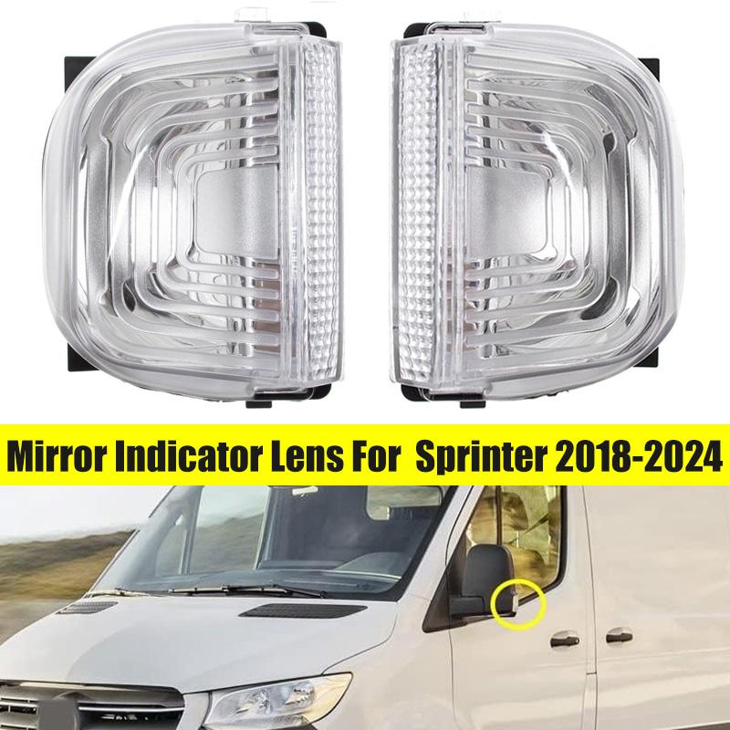 Car Rearview Wing Mirror Indicator Lamp Lens Cover Trim Auto Turn Signal Light Fit for Mercedes Sprinter 2018-2024