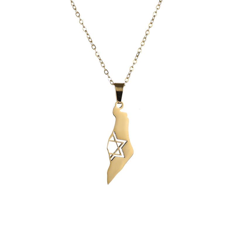 New Israel and Palestine Map Pendant Necklace Fashionable Pendant Jewelry for Women