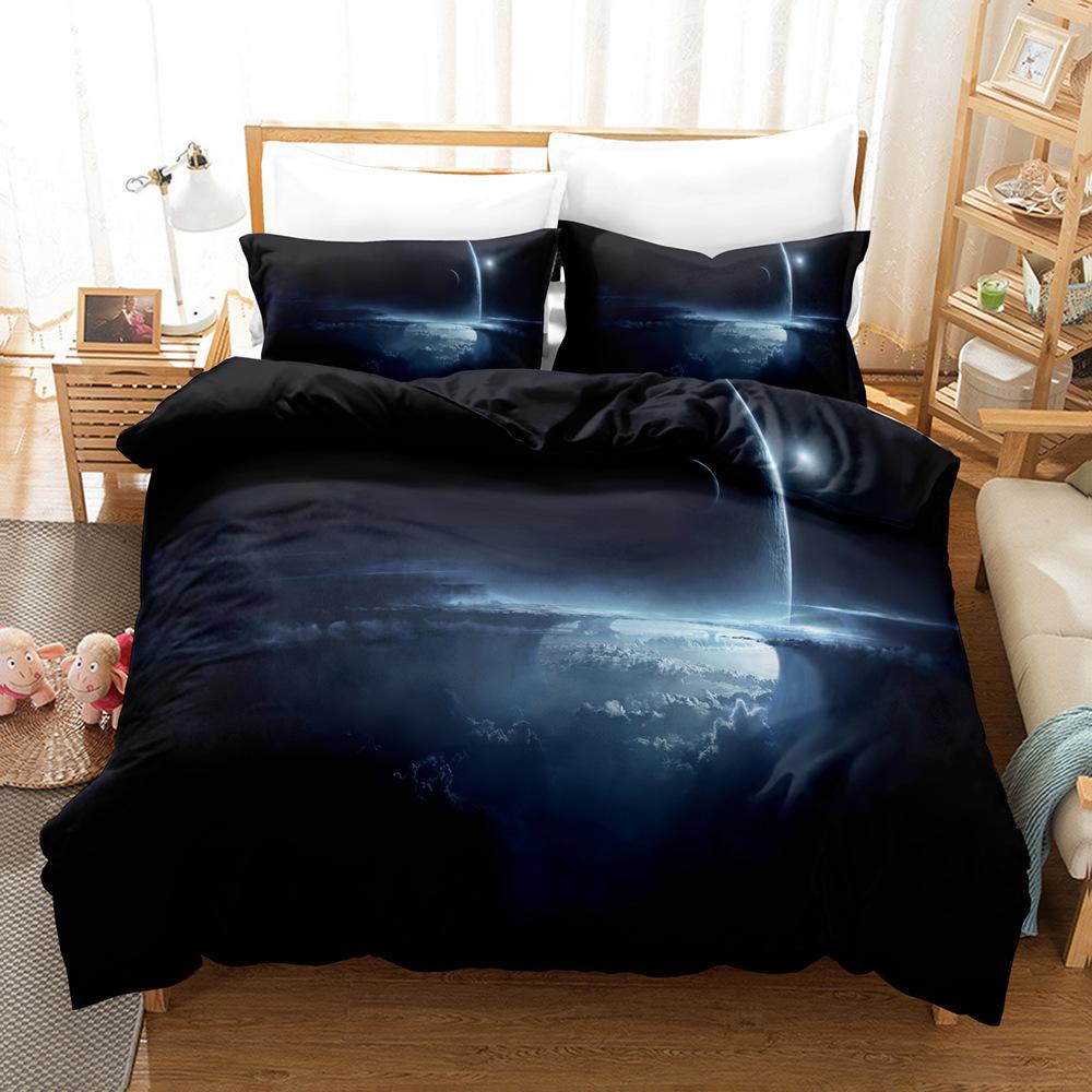 3D Digital, Planet, Space, Earth, Bedding Four-Piece Three-Piece Set Of Sheets