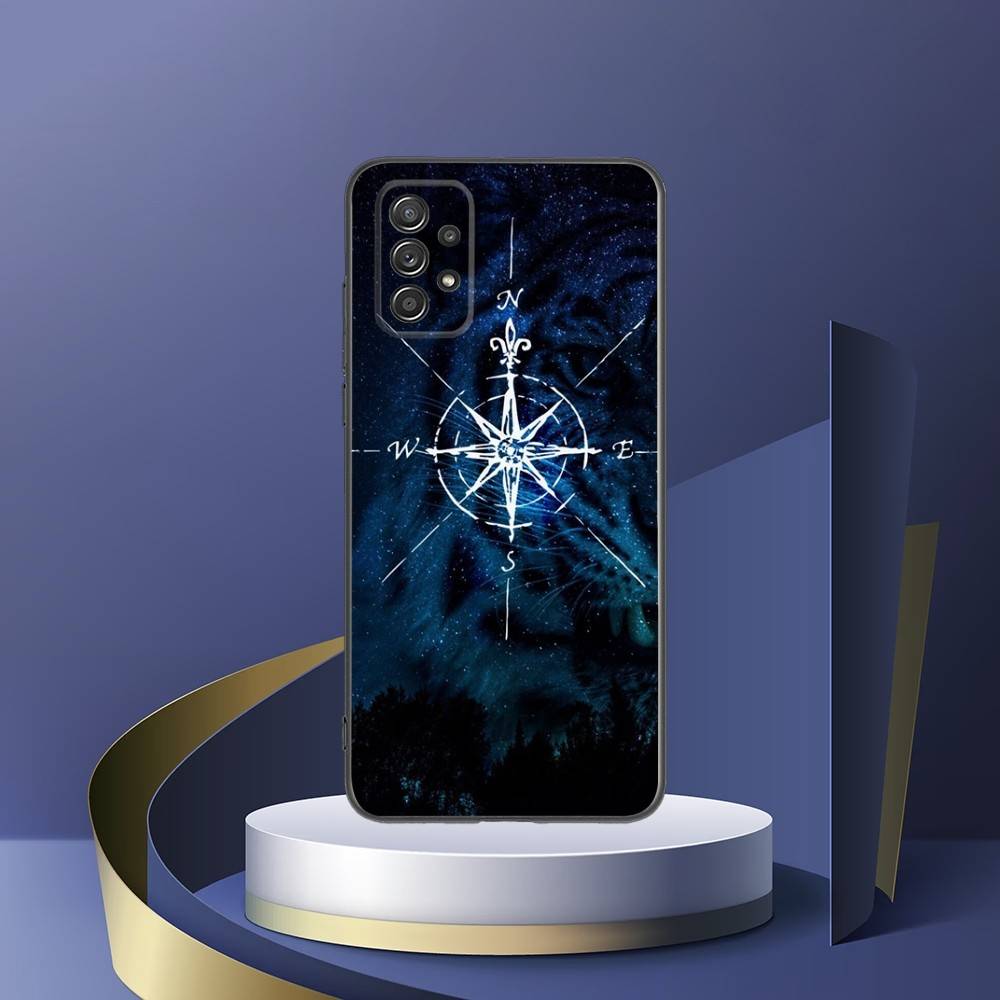 World Map Compass Nautical Phone Case For Samsung Galaxy S25,S24,S21,S22,S23,S30,Ultra,S20,Plus,Fe,Lite,Note,10,9,5G Black Cover