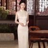 Embroidery sleeveless national style new Chinese style Suzhou long cheongsam improved young 1011 new women's high sense summer